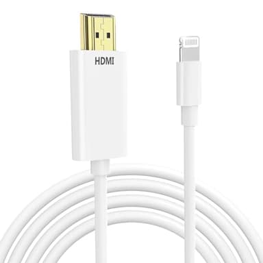 KikoSaka Lightning to HDMI Cable for iPhone Digital AV Adapter 1080P HD Video Sync Screen Connector iPhone to HDMI for TV Projector Monitor 6.6FT