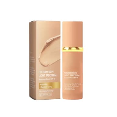 BAYUELSWU 4 in 1 Liquid Foundation with SPF 50, Foundation Light Spectrum Sunscreen Serum, Hydrating Color Changing for All Skin Types