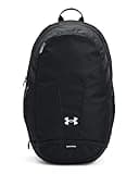 Under Armour Unisex Hustle 5.0 Team Backpack, (001) Black/Black/Metallic Silver, One Size Fits All