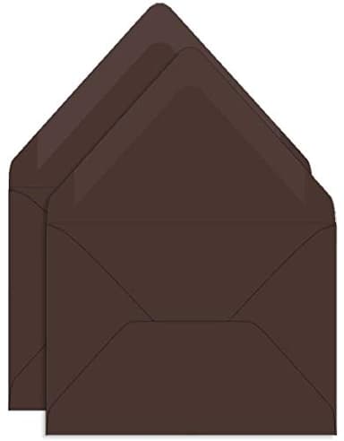 Chocolate Brown Double Envelopes - A7 Gmund Colors Matt 5 1/4 x 7 1/4 Euro Flap 68T, 25 Pack