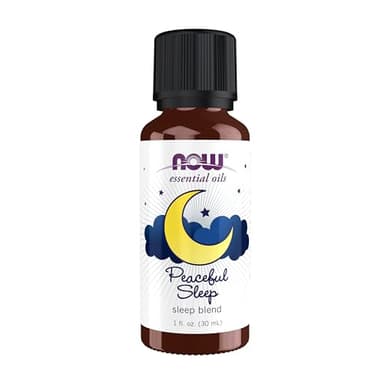 NOW Essential Oils, Peaceful Sleep Oil Blend, Relaxing Aromatherapy Scent, Blend of Pure Essential Oils, Vegan, Child Resistant Cap, 1-Ounce