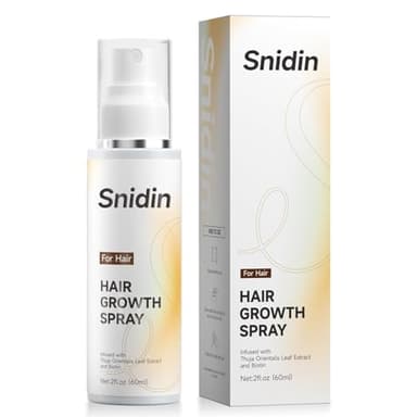Snidin Hair Growth Spray, With Rosemary Oil and Biotin, Non-Greasy, Helps Prevent Hair Thinning & Hair Loss, for Scalp, 60ml Bottle