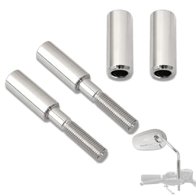 FOVPLUE 2" Rearview Mirror Stem Extension Adapter Kit for Harley all models,for Sportster Touring Softail Dyna,5/16-24 Fine Thread,Chrome