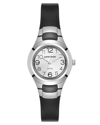 Armitron Sport Unisex 25/6418BLK Analog Easy-to-Read Dial Black Resin Strap Watch