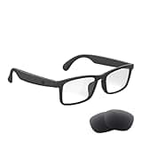 Fecoul Smart Glasses with Speaker Bluetooth Glasses for Women Men Anti-Blue Light and UV400 Polarized Lenses ，Open Ear,Clear Call,(G10Z - with Sun Lens)