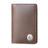 Mrain Luxury RFID Blocking Genuine Leather Passport Holder Passport Wallet for Travel (Brown (AirTag Slot))