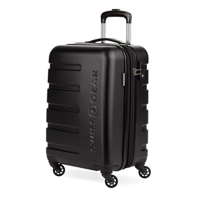 SwissGear 7366 Hardside Expandable Luggage with Spinner Wheels, Black, Carry-On 19-Inch