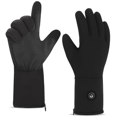 FEETMOR Heated Glove Liners for Men Women - Rechargeable Battery-Powered Electric Heating, Thin Flexible Touchscreen Gloves (FH04, Large)