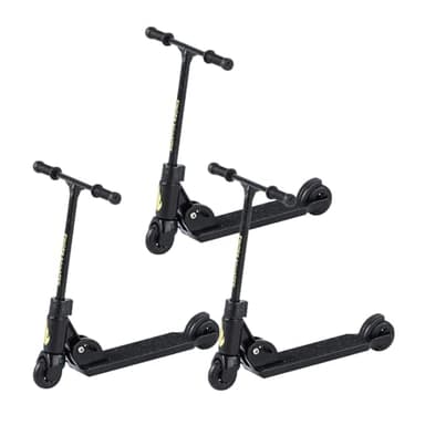 GANPUB 3Pcs Black Finger Scooter - 2-Wheeled Scooter - Foldable BMX with Brake | Finger Board Accessories for Teen | Educational Finger Toys | Non-Slip Fun Finger Skateboards