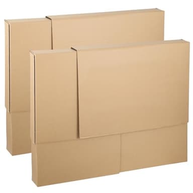 2 Sets TV Moving Box Adjustable Up to 62" TV，Picture/Paint/Mirror moving Boxes for Protecting Screen,Cardboard, nclude 2 Large Case Flat Screen TV Cover, Adjustable up to 40-in x 60-in x 4-in