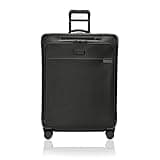 Briggs & Riley 29" Large Expandable Spinner - Checked Luggage for Travel, Suitcases with Wheels, Softside Rolling Bag for Men & Women, Self-Repairing Zipper - Baseline Collection, Black