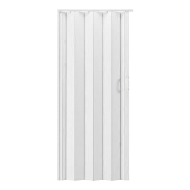 Techni Home Studio Series 32" W x 80" H PVC Foldable Accordion Door, Trimmable, Flexible Single Layer Panels, White Oak