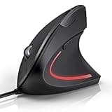 TECKNET Wired Mouse, 6400 DPI Ergonomic Mouse 6 Buttons Silent Mouse 4 Adjustable DPI Vertical Mouse Compatible with Windows/Chrome/Laptop/Computer