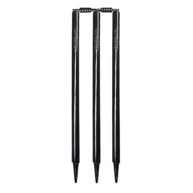 Bratla Cricket wickets with bails - Cricket Stumps Made of Wood, Set of 3 Stumps for Cricket with 2 bails, T20 Cricket Wicket, Cricket Stumps (Black)