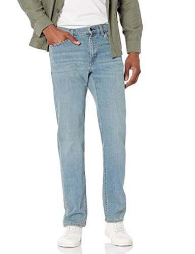 Amazon Essentials Men's Straight-Fit Stretch Jean - Discontinued Colors, Light Blue Vintage, 34W x 34L