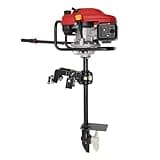 HANGKAI 4 Stroke 6 HP Outboard Boat Motor, 7.5HP Heavy Duty Fishing Boat Engine Shaft Boat Motor Gas Powered Marine Engine Air Cooling System, 3600rpm