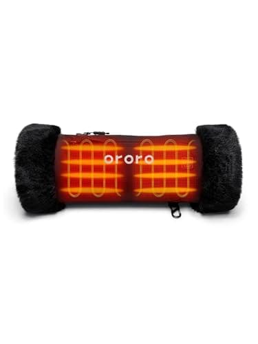 ORORO Unisex Faux Fur Heated Hand Warmer Pouch, Up to 17 Hours of Warmth, Heated Hand Muff with Battery (Black)