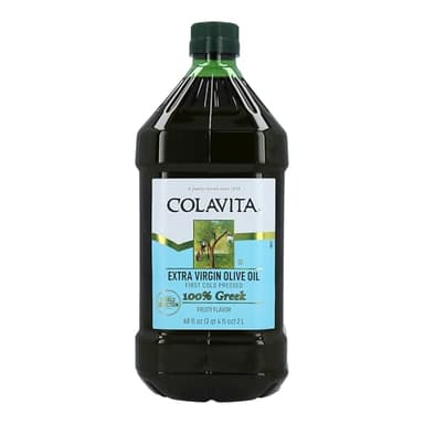 Colavita 100% Greek Extra Virgin Olive Oil, 2 Liter (68 fl oz) Plastic Jug, Cold Pressed Koroneiki & Kalamata Olives, Smooth Fruity Flavor, Cholesterol & Carb Free