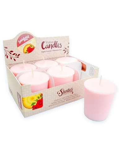 Sandalwood Rose Soy Votive Candles - Scented with Natural Fragrance Oils - 6 Pink Natural Votive Candle Refills - Incense & Earth Collection
