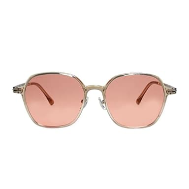 BRADDELL Hexagon FL-41 Rose Tinted Migraine Light Sensitivity Glasses for Fluorescent LED Glare, Photophobia and Eye Strain (Brown)