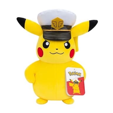 Pokemon Captain Pikachu Plush - 8-Inch Soft Plush with Captain’s Hat and Authentic Details