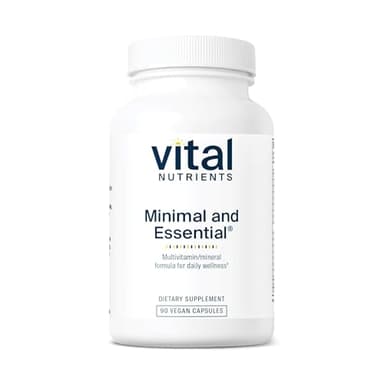 Vital Nutrients Minimal and Essential Multivitamin - Vegetarian One per Day Multi Vitamin, Mineral, & Antioxidant Supplement* - Iron-Free - Gluten, Dairy, Soy Free - Non-GMO - 90 Capsules