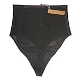 SKIMS Seamless Sculpt High-Waisted Thong, Onyx, Size L