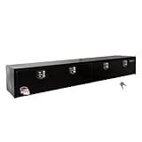 Buyers Products 1702960 Black Steel Topsider Truck Box With T-Handle Latch, 16 x 13 x 96 Inch Truck Tool Box For Storage And Organization, Lockable Tool Chest for Work Trucks