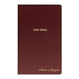 Personalized NKJV Bible Faux Leather Small Print Economy Bible with Custom Name at The Lower Right Side & Red-Highlighted Verses, Custom Gift for Christian & Religious Events | Burgundy