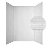 From Plain To Beautiful In Hours 133-WT-SUB-KIT Subway Tub and Shower Wall Panels Surround, Gloss White, 96 Square Feet