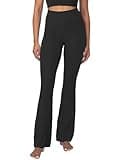 Sunzel Mini Flare Leggings for Women, High Waist Yoga Pants with Tummy Control, Casual Gym Workout Bootcut Leggings 32" Black Medium