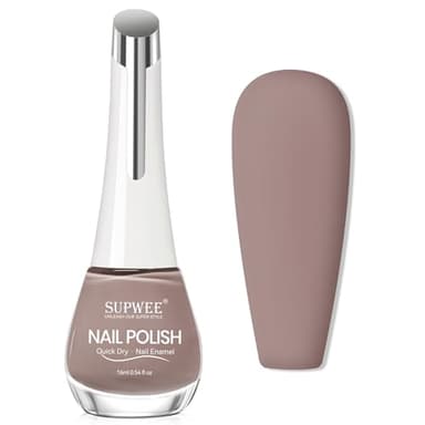 SUPWEE Brown Matte Nail Polish Quick Dry Fall Nail Polish Non Gel, Fast Drying Fingernail Polishes Air Drying Lacquer, Oil-based, Chip Resistant, Vegan, Fast Drying, Streak, Long Lasting