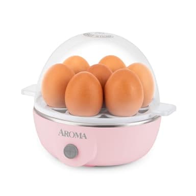 AROMA® Overly Easy Egg Cooker, Steamer, and Electric Egg Poacher | XL Capacity Egg Steamer Fits 7 Eggs