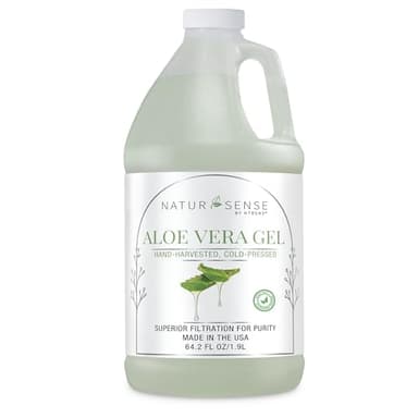 NaturSense Organic Aloe Vera Gel from 100% Pure Aloe. Great for Hair, Scalp, Face, Dry Skin, Acne, Sunburn, Sensitive Skin. Unscented, Same Formula, Organic Ingredients, 64.2 oz. (64.2 Fl. Oz.)