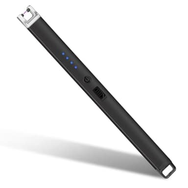 Electric Lighter, Rechargeable Lighter with Battery Indicator Light and Safety Switch, Electric Candle Lighters for Scented Candles,Barbecues, Camping, Holiday Parties