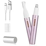 Yunmiss Nose & Ear Trimmer Clipper for Women & Men, 2025 Rechargeable Painless Eyebrow & Facial Hair Trimmer with IPX7 Waterproof, Rechargeable Portable Hair Trimmer with Dual Edge Blades (Purple)