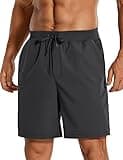CRZ YOGA Men's Four-Way Stretch Workout Shorts - 7'' Soft Durable for Casual Athletic with Pockets Ink Gray Medium