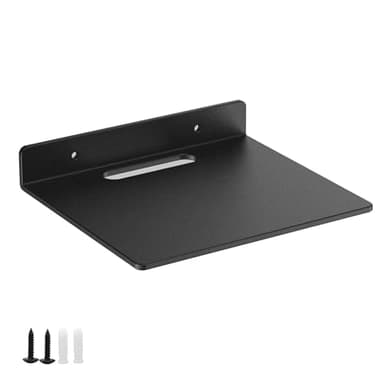 NUTNAPH Small Floating Shelf –3mm Thick, 6.5 inch, Metal Wall Shelf, Metal Floating Shelves for Echo, Cameras, Small Speaker