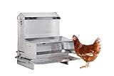 RentACoop Automatic Metal Treadle Feeder - Outdoor Use, Rainproof - Suitable for Chickens, Bantams, Poultry, Pheasants, etc. - 40lb Capacity