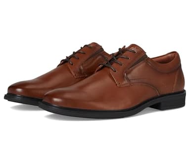 Nunn Bush Men's Jarvis Plain Toe Oxford Dress Casual Business Formal Lace Up, Cognac, 11 Wide