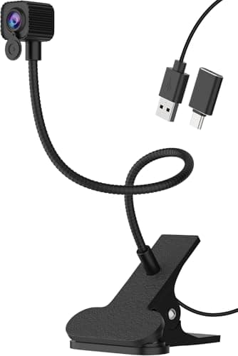 Uyissykia 4K Center Screen Webcam with Microphone, AutoFocus 4K Middle Screen Webcam USB Type-C/A Adapter, Eye Level Camera Plug&Play (Clamp)