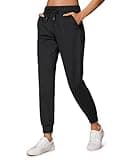 CRZ YOGA 4-Way Stretch Workout Joggers for Women 28" Casual Travel Lounge Athletic Pants with Pockets Black Medium