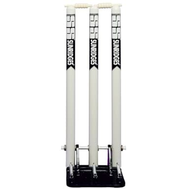 TABAKH SS Cricket Spring Return Stumps Wickets with Bails, Metal Base Multi Surface
