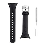 SENCATO Watch Band Compatible with Suunto M Series Women M1 M2 M4 M5, Soft Rubber Replacement Watch Strap for Suunto Smart Watch M Series Women's & Width 16mm, Black