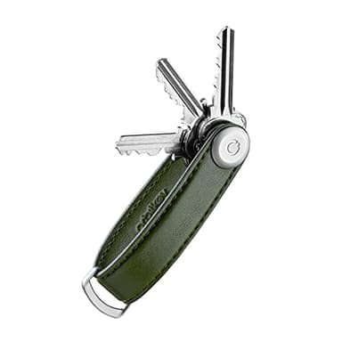 Orbitkey Cactus Leather Key Organizer | Made with Cactus Leather, Stainless Steel Locking Mechanism| Holds up to 7 Keys, (Green)