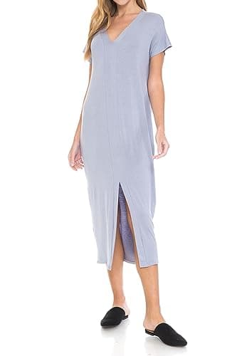 iconic luxe Women's Cap Sleeve Midi Dress Medium Silver