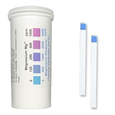 Magnesium Test Strips for Water Quality, 0-1000 ppm [Vial of 25 Strips]