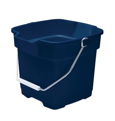 Rubbermaid Roughneck Square Bucket 12-Quart Blue Sturdy Pail Bucket Organizer Household Cleaning Supplies Projects Mopping Storage Comfortable Durable Grip Pour Handle