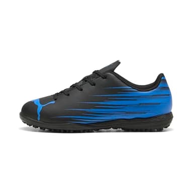 Puma Unisex-Child ATTACANTO Turf Training Soccer Cleats, Black-Ultra Blue AH25, Big Kid 1