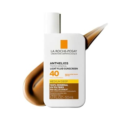 La Roche-Posay Anthelios Tinted Sunscreen SPF 40+, Broad Spectrum SPF + Antioxidants, Titanium Dioxide & Zinc Oxide Sunscreen, 4 Flexible Shades With No White Cast, Oil Free & Oxybenzone Free